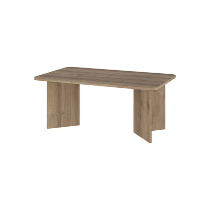 Sarnby 100cm Rectangular Coffee Table with Twin Panel Base — Natural Oak, image 4