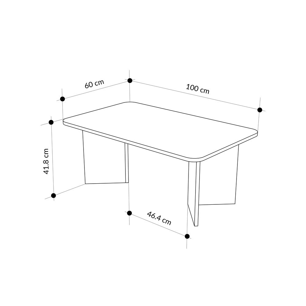 Sarnby 100cm Rectangular Coffee Table with Twin Panel Base — Travertine, image 6