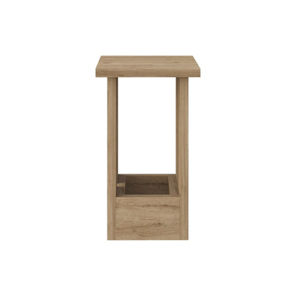 Tasos Compact Side Table with Storage – Narrow Oak End Table for Sofa, Bedside or Living Room