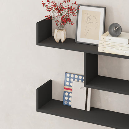 Snerra 119 cm 3-Tier Wall-Mounted Shelf Unit — Anthracite Grey, image 6