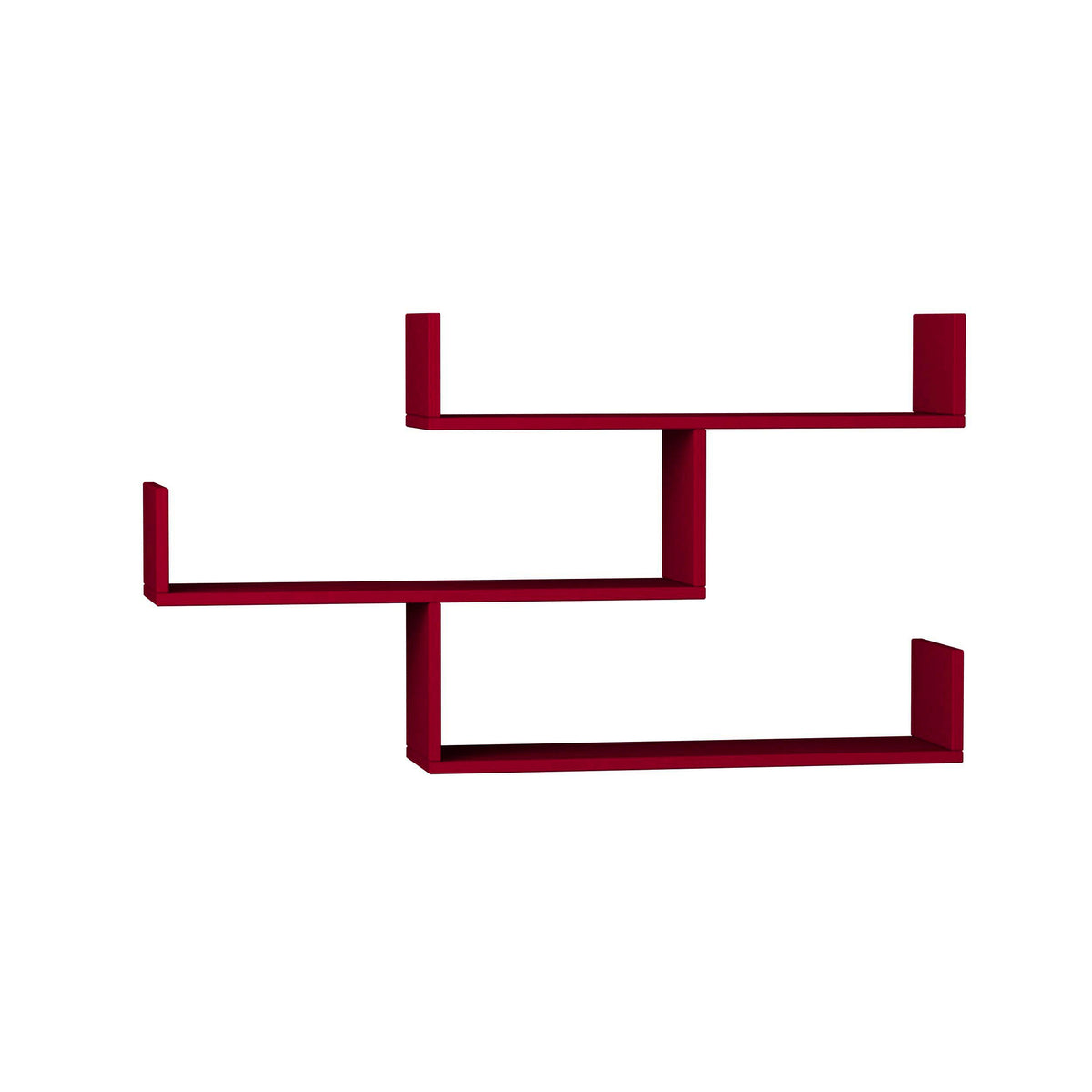 Snerra 119 cm 3-Tier Wall-Mounted Shelf Unit — Burgundy, image 3