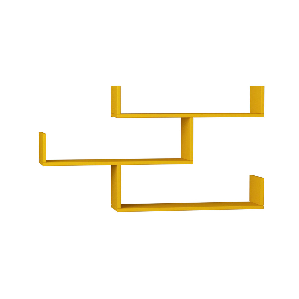 Snerra 119 cm 3-Tier Wall-Mounted Shelf Unit — Mustard, image 3