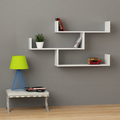 Snerra 119 cm 3-Tier Wall-Mounted Shelf Unit — White, image 1