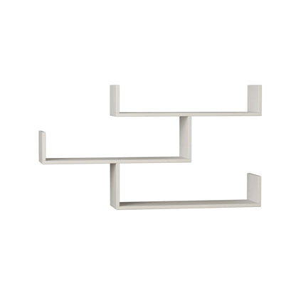 Snerra 119 cm 3-Tier Wall-Mounted Shelf Unit — White, image 4