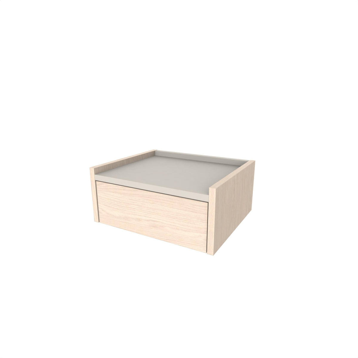 Svaldo 42cm Floating Bedside Table with Drawer — Sonoma Oak, Sandstone, image 3