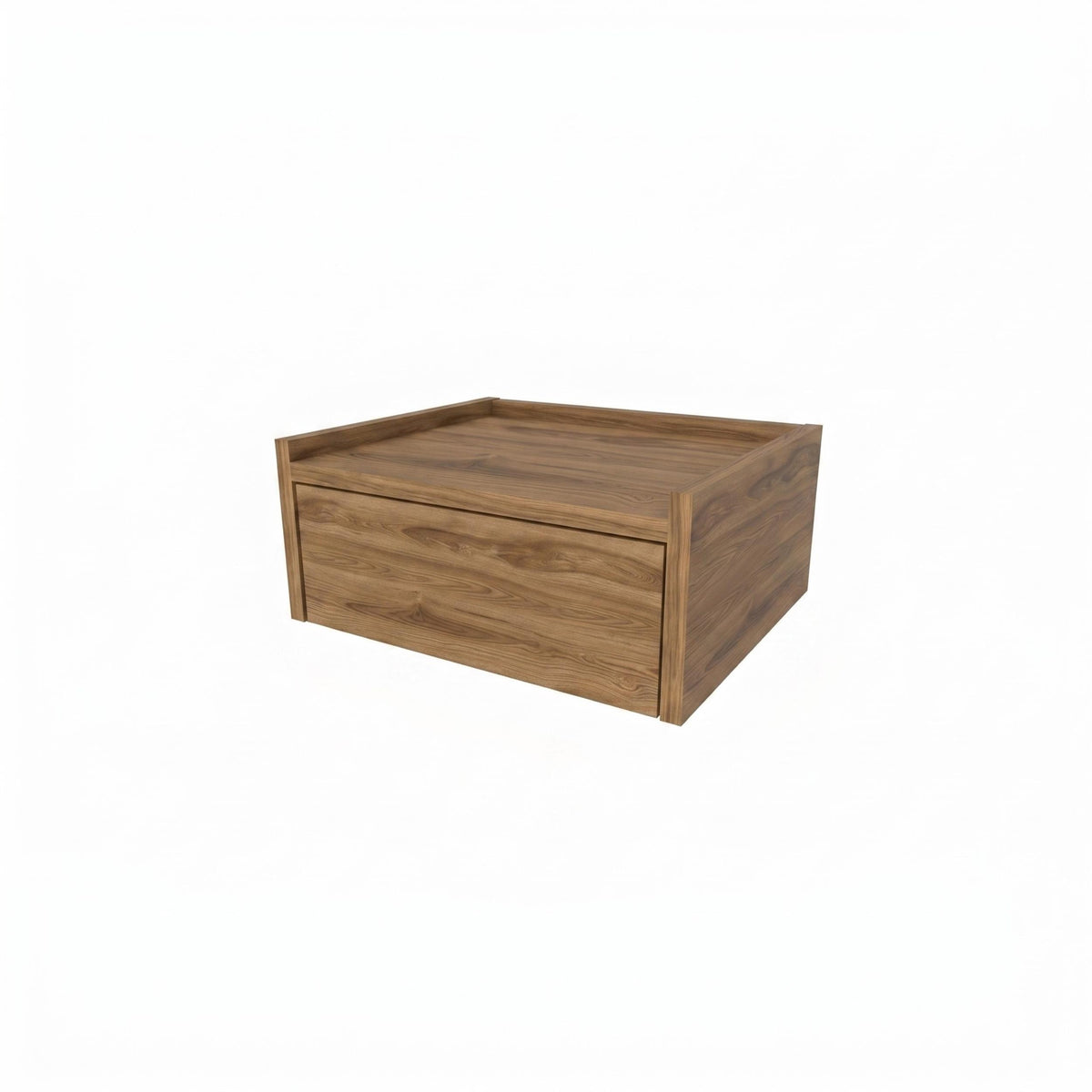 Svaldo 42cm Floating Bedside Table with Drawer — Whiskey Oak, image 3