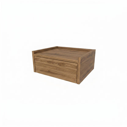 Svaldo 42cm Floating Bedside Table with Drawer — Whiskey Oak, image 3