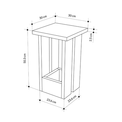 Tasos Compact Side Table with Storage – Narrow Oak End Table for Sofa, Bedside or Living Room