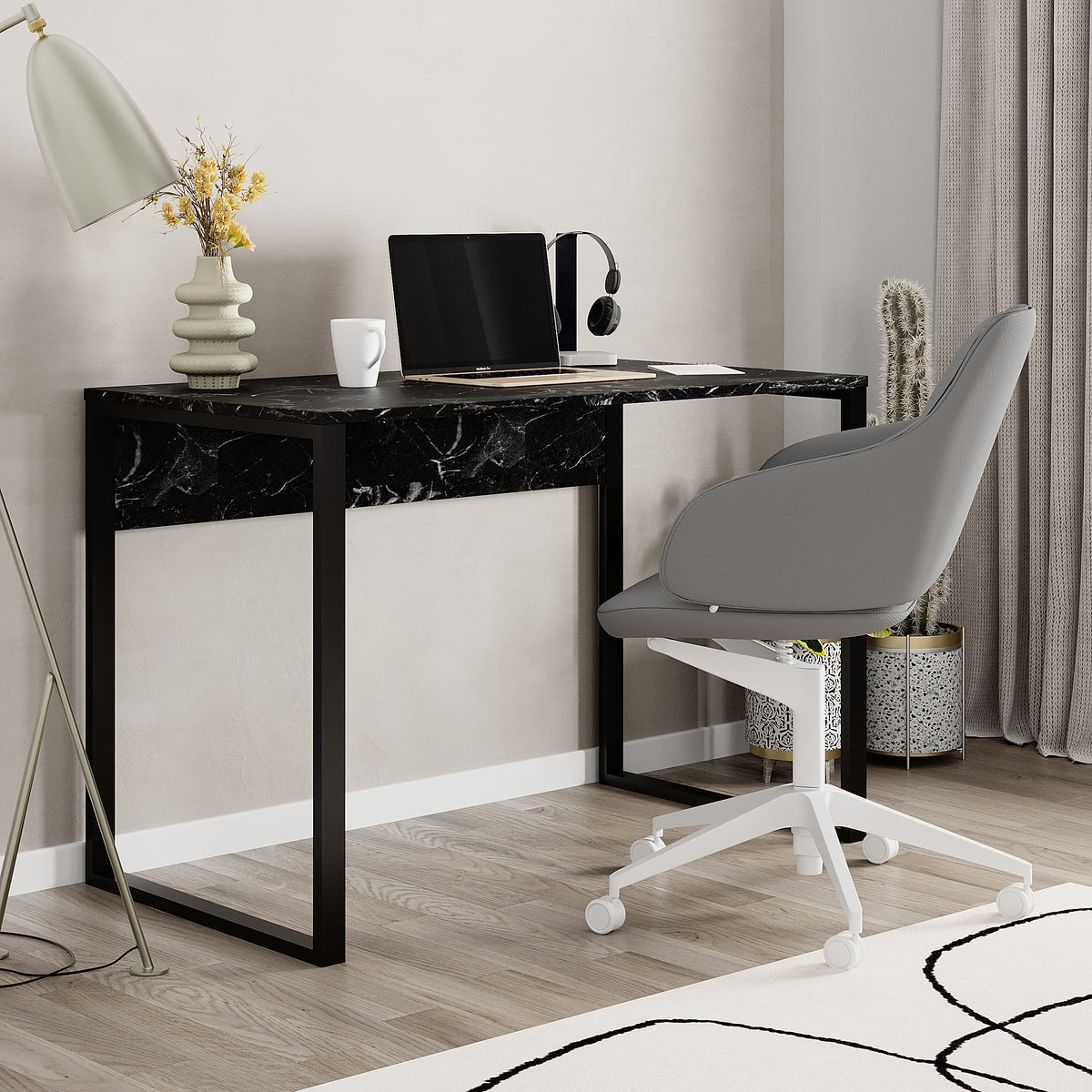 Tollek 100/110 cm Desk with 18 mm Top and Metal Legs — Lotus (110 cm), image 1