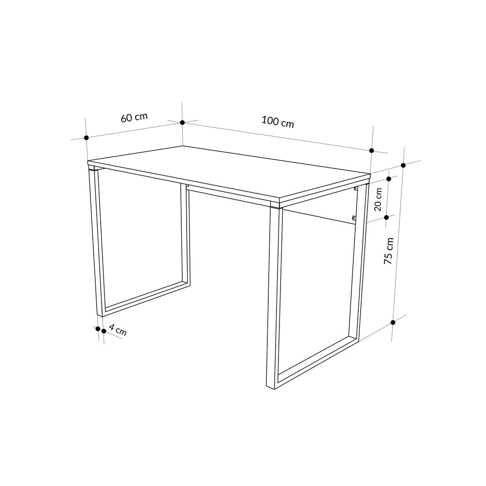 Tollek 100/110 cm Desk with 18 mm Top and Metal Legs — Oak (100 cm), image 7