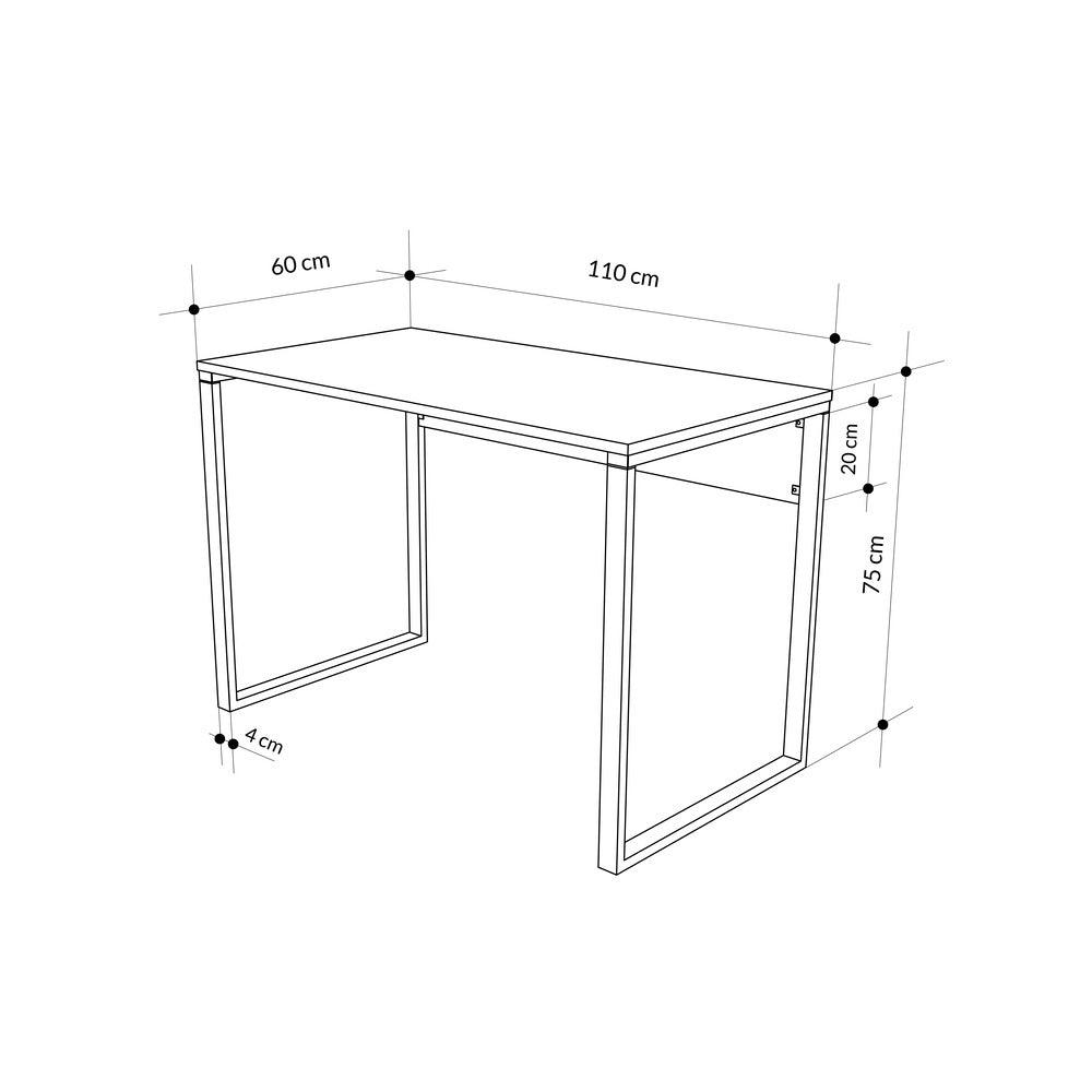 Tollek 100/110 cm Desk with 18 mm Top and Metal Legs — Retro Grey (110 cm), image 4
