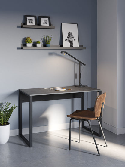 Tollek 100/110 cm Desk with 18 mm Top and Metal Legs — Retro Grey & Black (100 cm), image 1