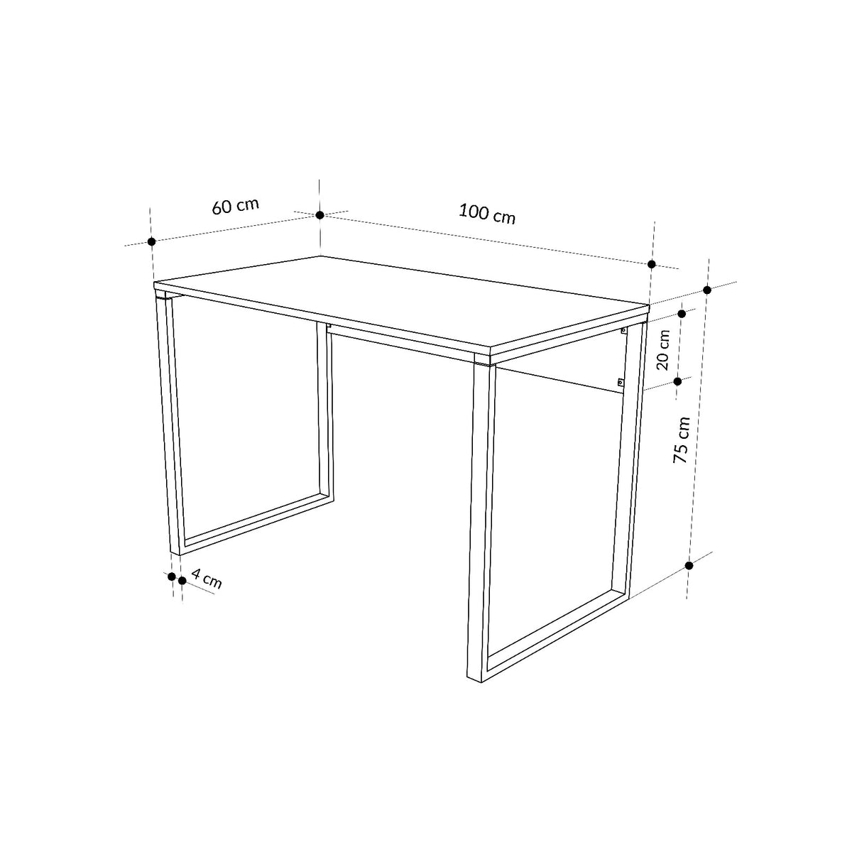 Tollek 100/110 cm Desk with 18 mm Top and Metal Legs — Retro Grey & Black (100 cm), image 7