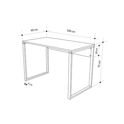Tollek 100/110 cm Desk with 18 mm Top and Metal Legs — Retro Grey & Black (100 cm), image 7