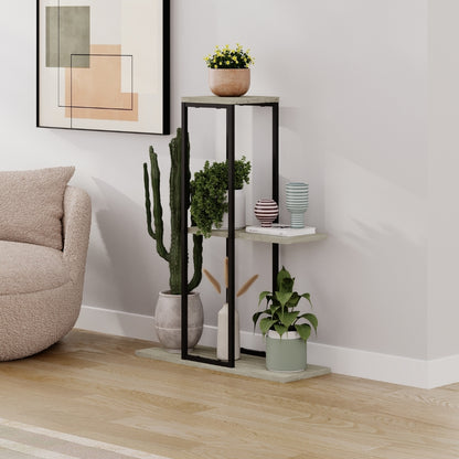 Vetra 3-Tier Plant Stand – Corner or Straight Setup, Stylish Metal Frame in Sage Green, Stone or Beige