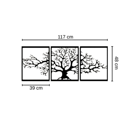 Tree of Life Metal Wall Art – 3 Panel 3D Nature-Inspired Decor | 3 Sizes Available