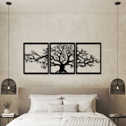 Tree of Life Metal Wall Art – 3 Panel 3D Nature-Inspired Decor | 3 Sizes Available