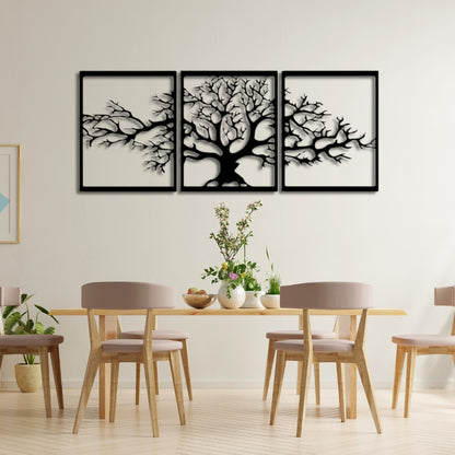 Tree of Life Metal Wall Art – 3 Panel 3D Nature-Inspired Decor | 3 Sizes Available