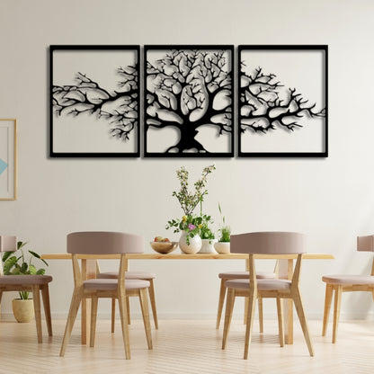 Tree of Life Metal Wall Art – 3 Panel 3D Nature-Inspired Decor | 3 Sizes Available