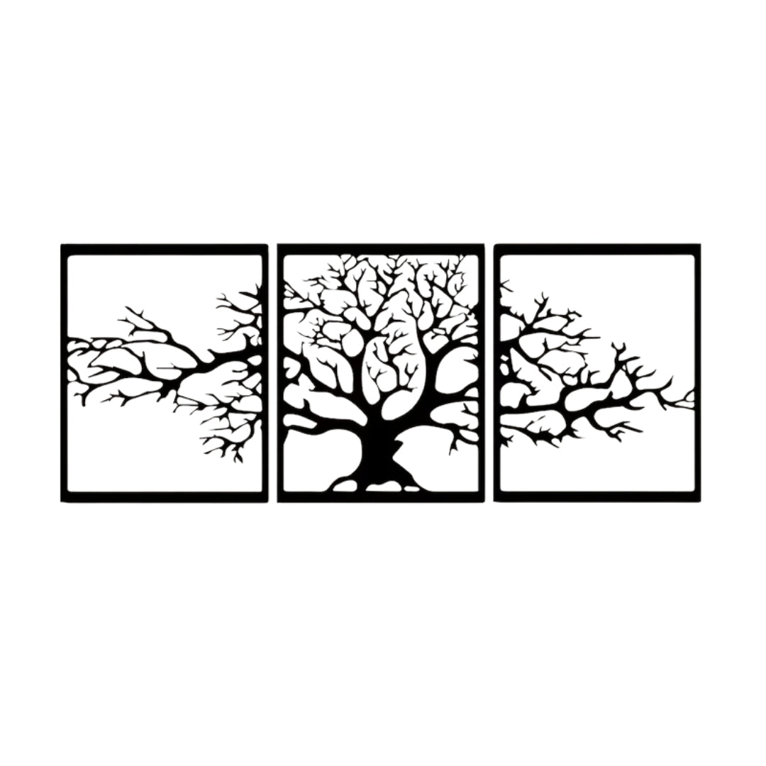 Tree of Life Metal Wall Art – 3 Panel 3D Nature-Inspired Decor | 3 Sizes Available