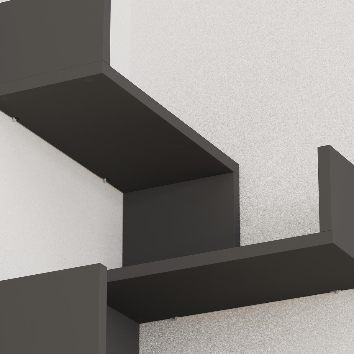 Ulvra 40 cm Zigzag Corner Wall Shelf, 3 Tiers — Anthracite, image 4