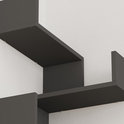 Ulvra 40 cm Zigzag Corner Wall Shelf, 3 Tiers — Anthracite, image 4