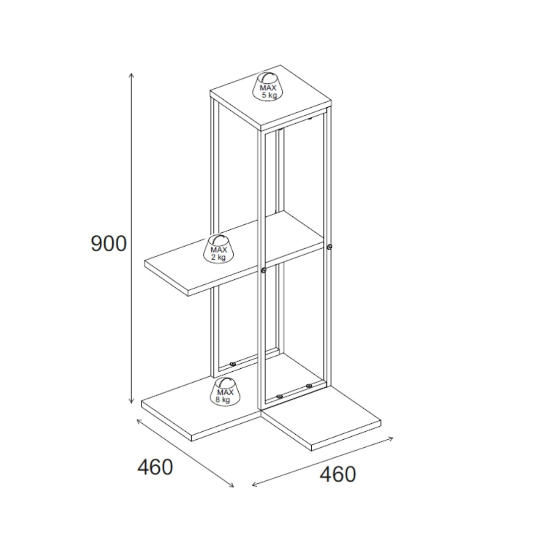 Vetra 3-Tier Plant Stand – Corner or Straight Setup, Stylish Metal Frame in Sage Green, Stone or Beige