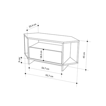 Corner TV Stand for 40 Inch TVs – Lila Modern Unit with Cabinet & Cable Management