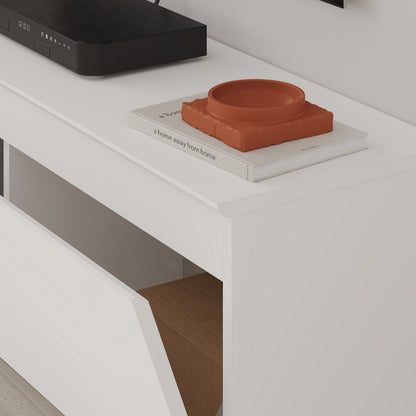 Modern Sunset TV Stand with Drop-Down Door – Compact Lowboard Unit with Hidden Storage, 120 cm
